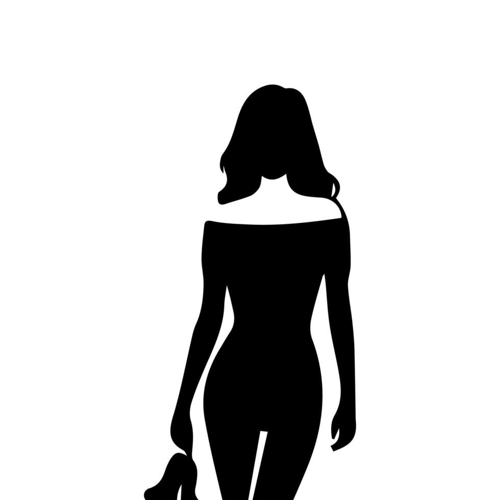 women silhouette flat in white background vector