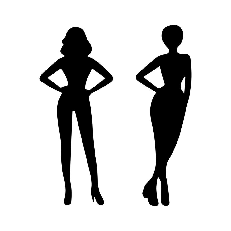 women silhouette flat in white background vector