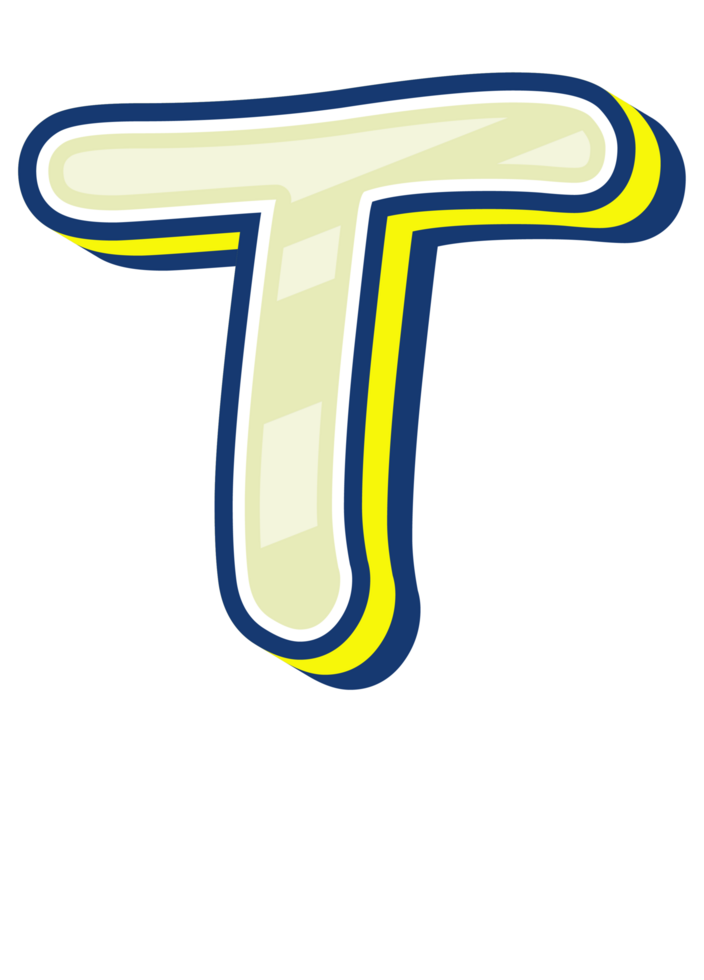 Vintage Comic Alphabet Letter and Number png