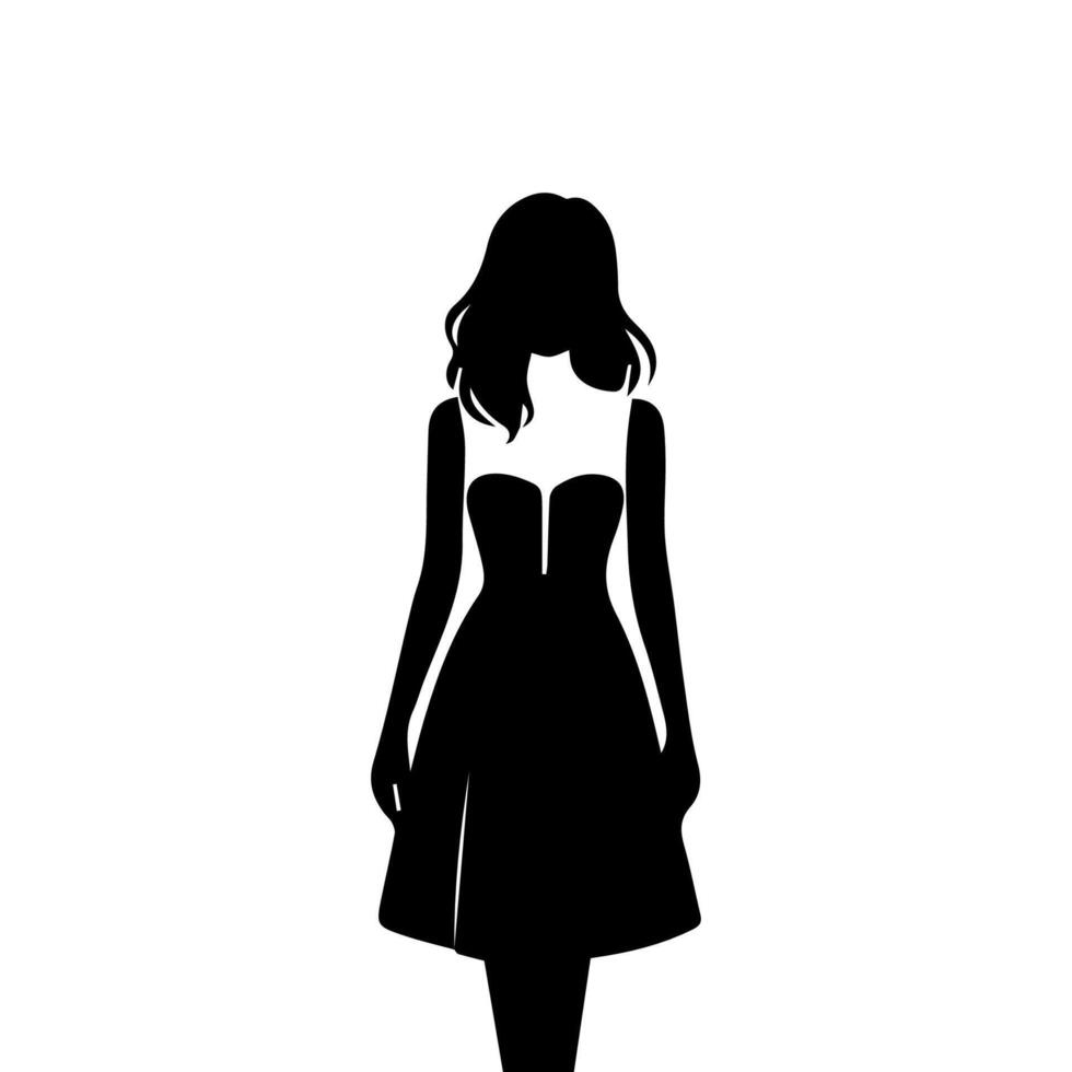women silhouette flat in white background vector