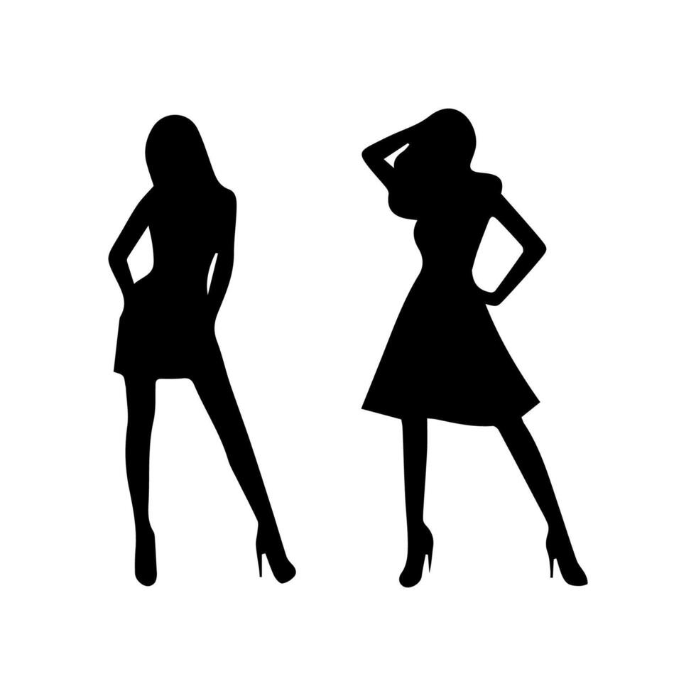 women silhouette flat in white background vector