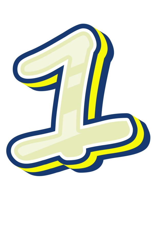 Vintage Comic Alphabet Letter and Number png
