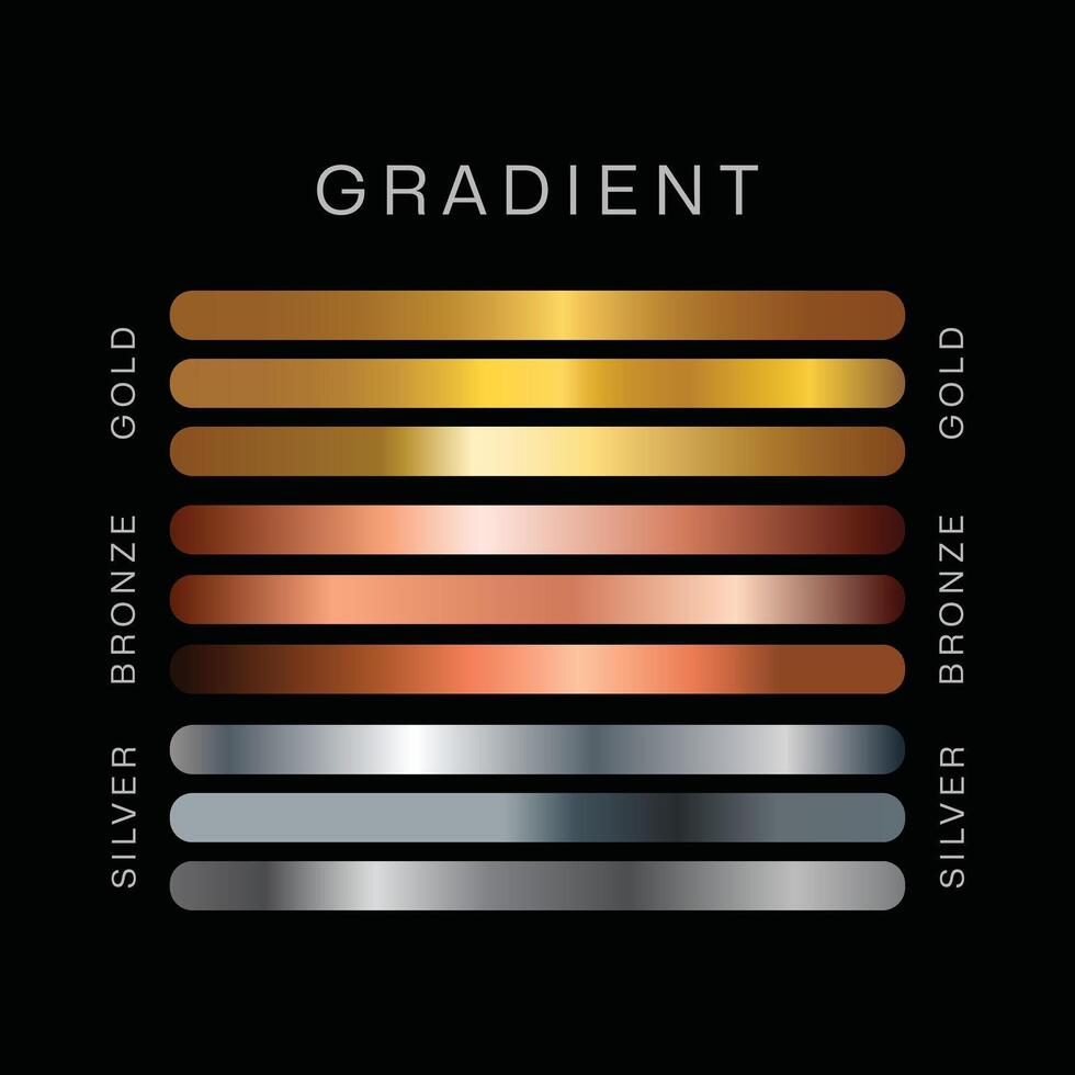 conjunto de parte superior gradientes en diferente sombras vector