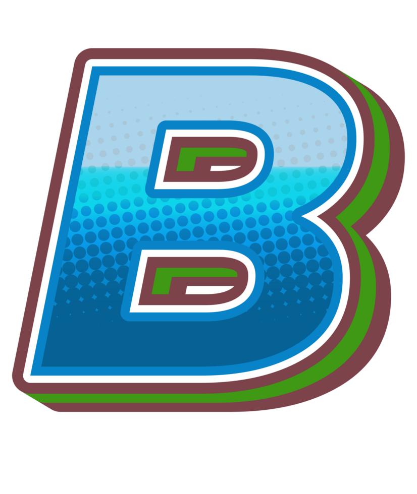 Vintage Comic Alphabet Letter and Number png