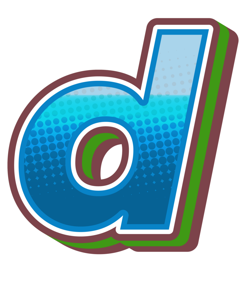 Vintage Comic Alphabet Letter and Number png
