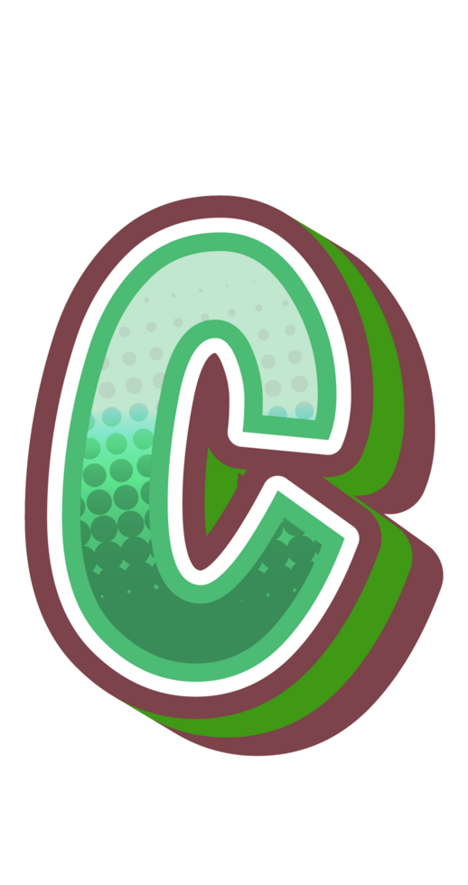 Vintage Comic Alphabet Letter and Number png