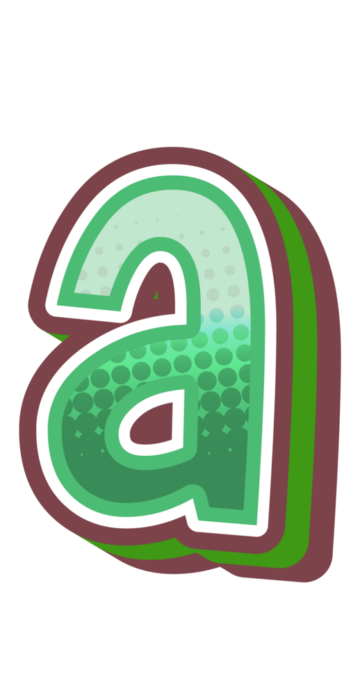 Vintage Comic Alphabet Letter and Number png