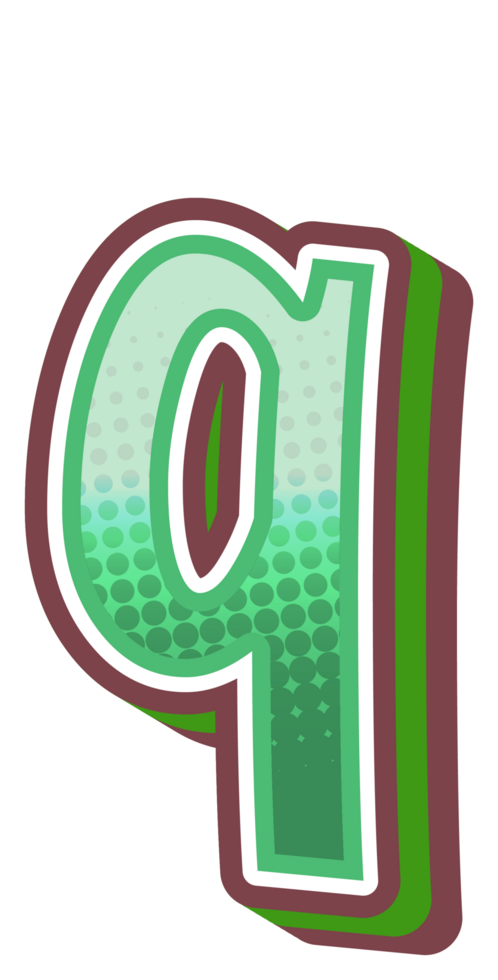 Vintage Comic Alphabet Letter and Number png