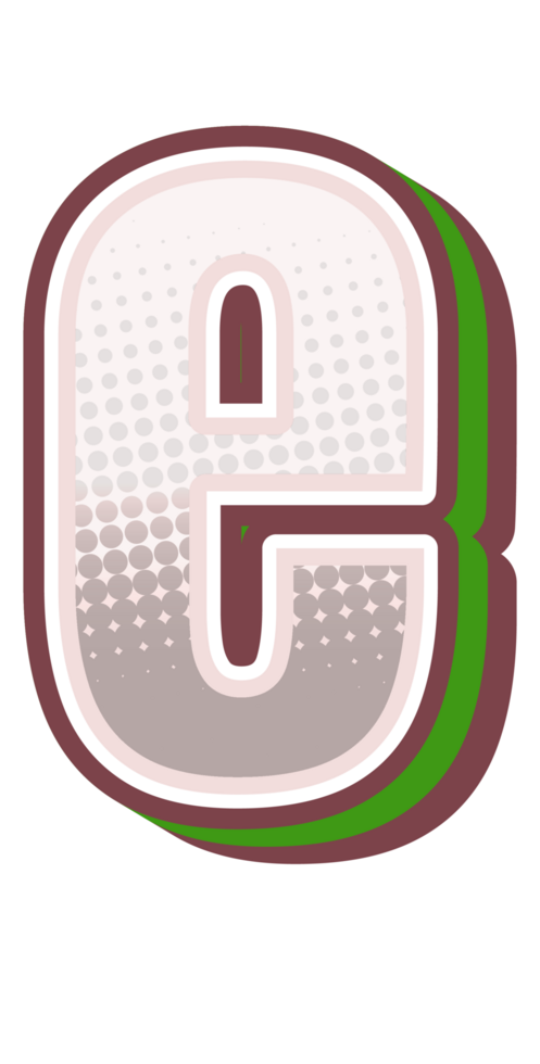 Vintage Comic Alphabet Letter and Number png