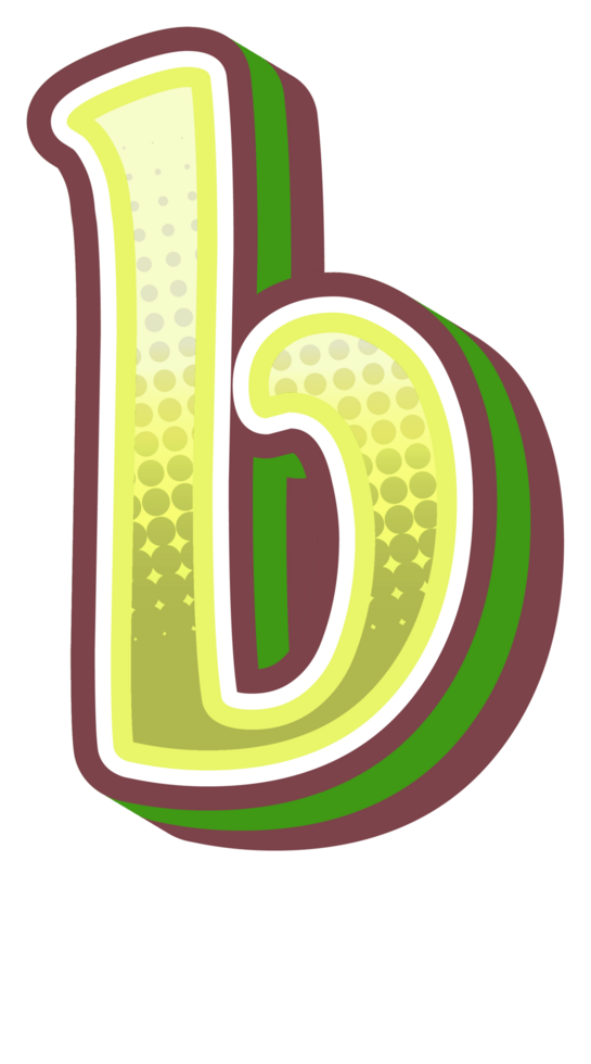 Vintage Comic Alphabet Letter and Number png