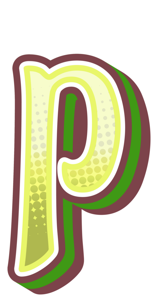 Vintage Comic Alphabet Letter and Number png