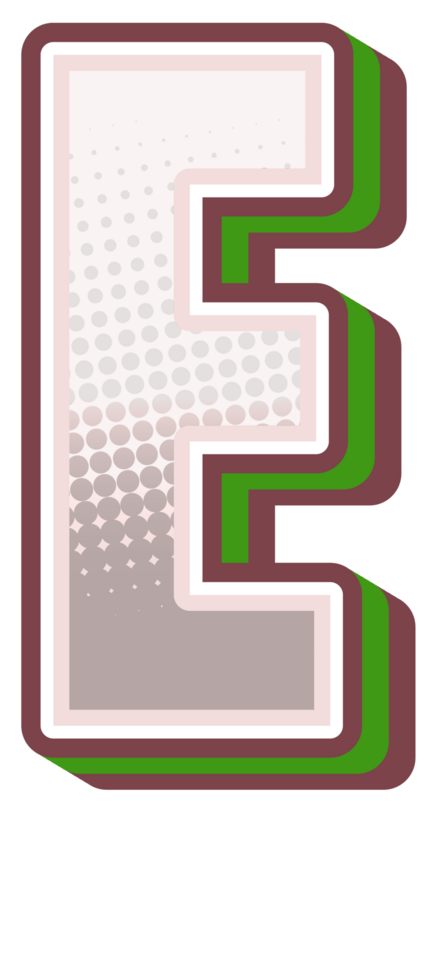Vintage Comic Alphabet Letter and Number png
