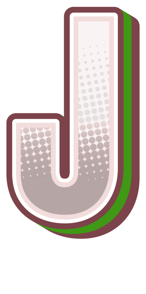 Vintage Comic Alphabet Letter and Number png