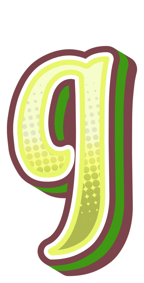 Vintage Comic Alphabet Letter and Number png