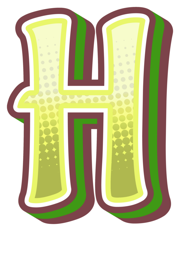 Vintage Comic Alphabet Letter and Number png
