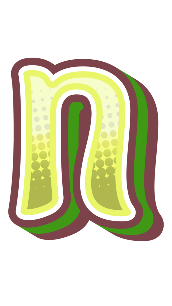 Vintage Comic Alphabet Letter and Number png