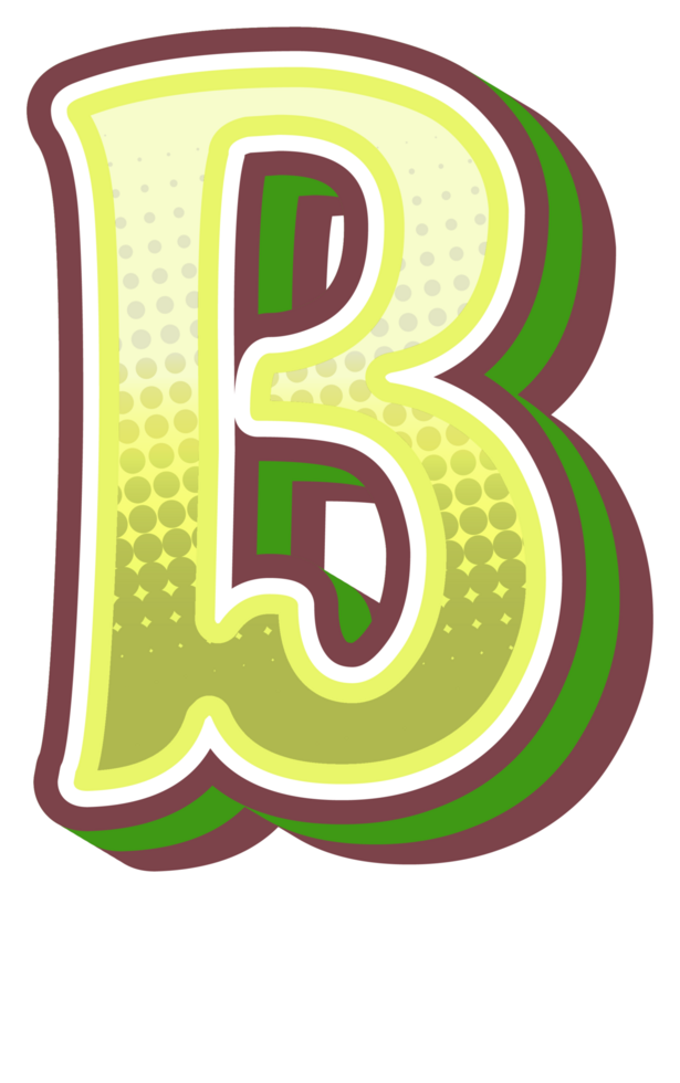 Vintage Comic Alphabet Letter and Number png