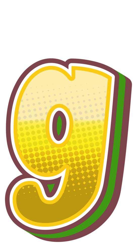 Vintage Comic Alphabet Letter and Number png