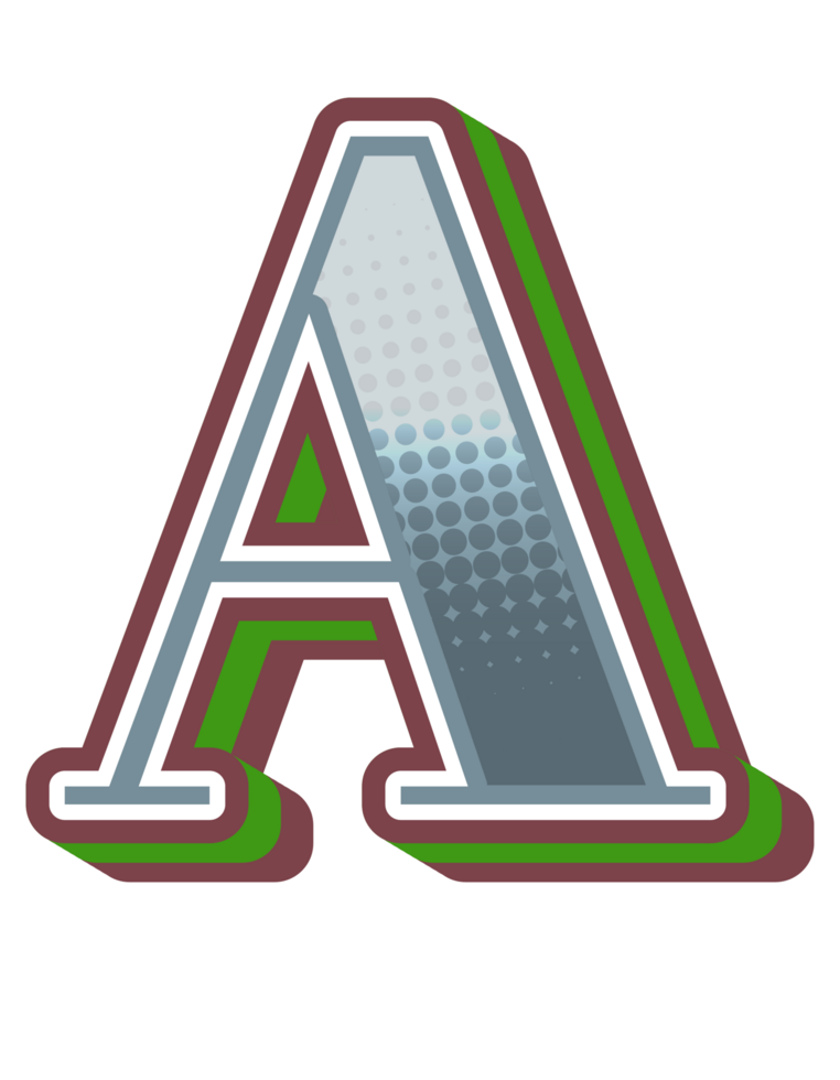 Vintage Comic Alphabet Letter and Number png