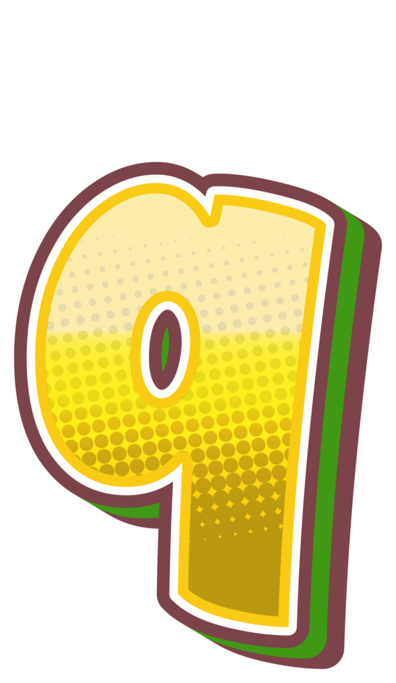 Vintage Comic Alphabet Letter and Number png