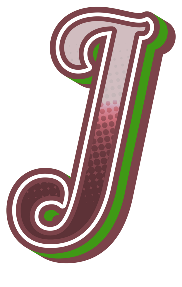Vintage Comic Alphabet Letter and Number png