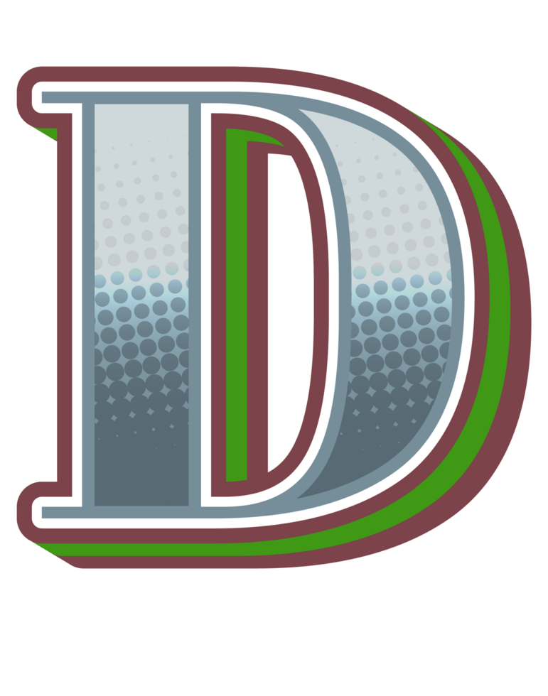 Vintage Comic Alphabet Letter and Number png