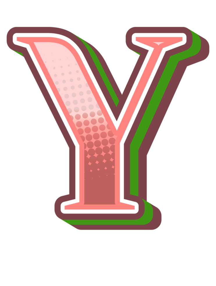 Vintage Comic Alphabet Letter and Number png
