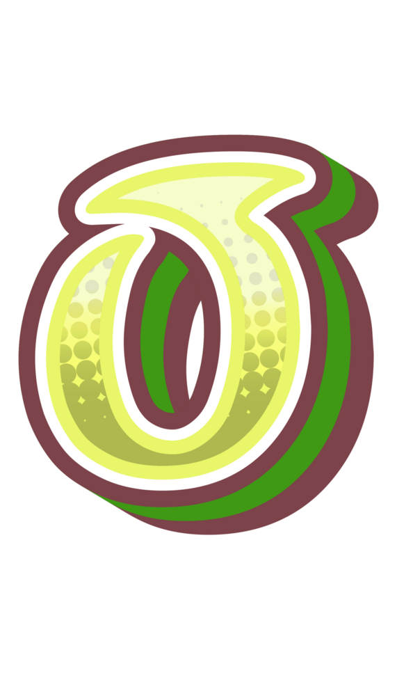 Vintage Comic Alphabet Letter and Number png