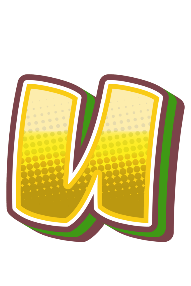 Vintage Comic Alphabet Letter and Number png