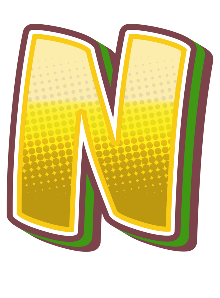 Vintage Comic Alphabet Letter and Number png