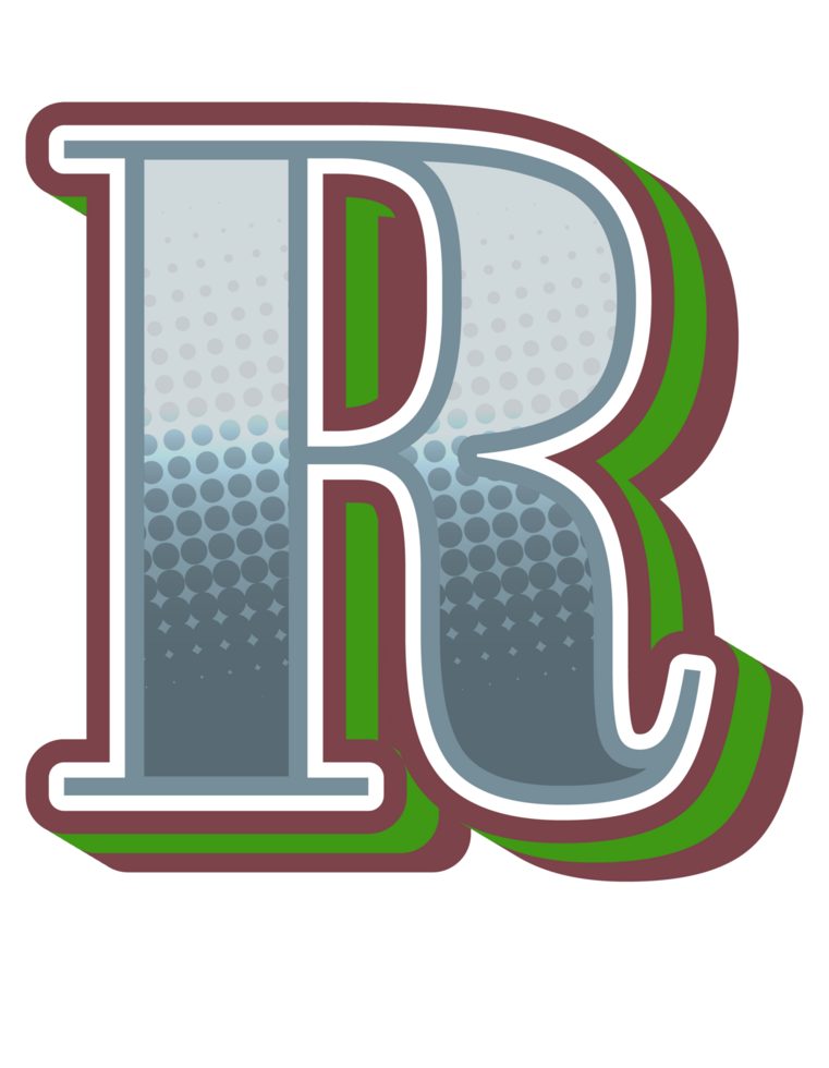 Vintage Comic Alphabet Letter and Number png