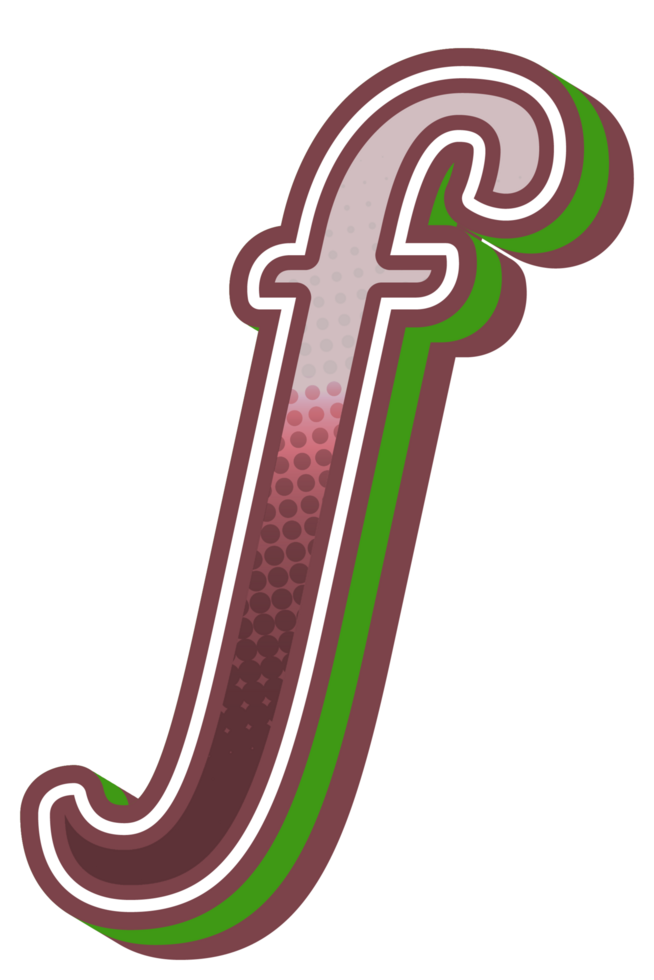 Vintage Comic Alphabet Letter and Number png