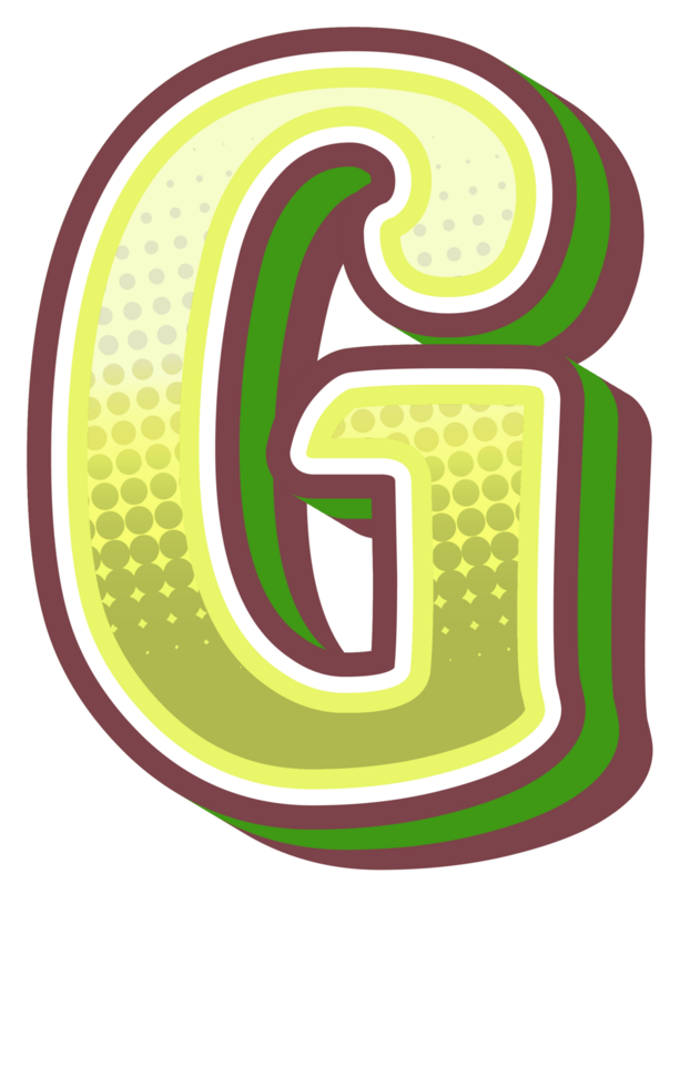 Vintage Comic Alphabet Letter and Number png