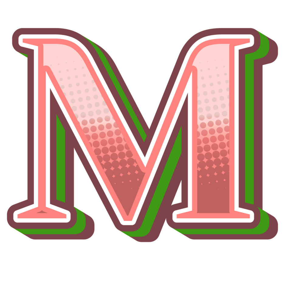 Vintage Comic Alphabet Letter and Number png