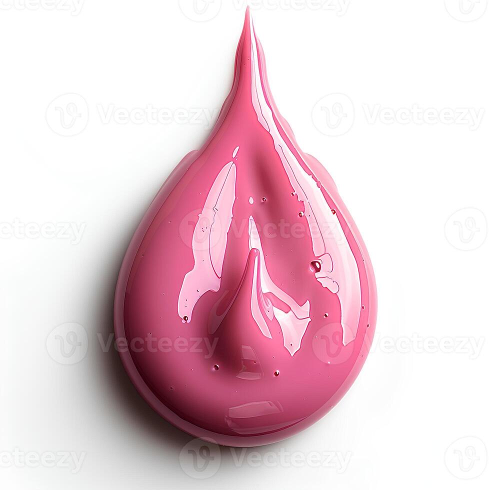 pink paint drop isolated on white background with shadow. pink paint explosion photo