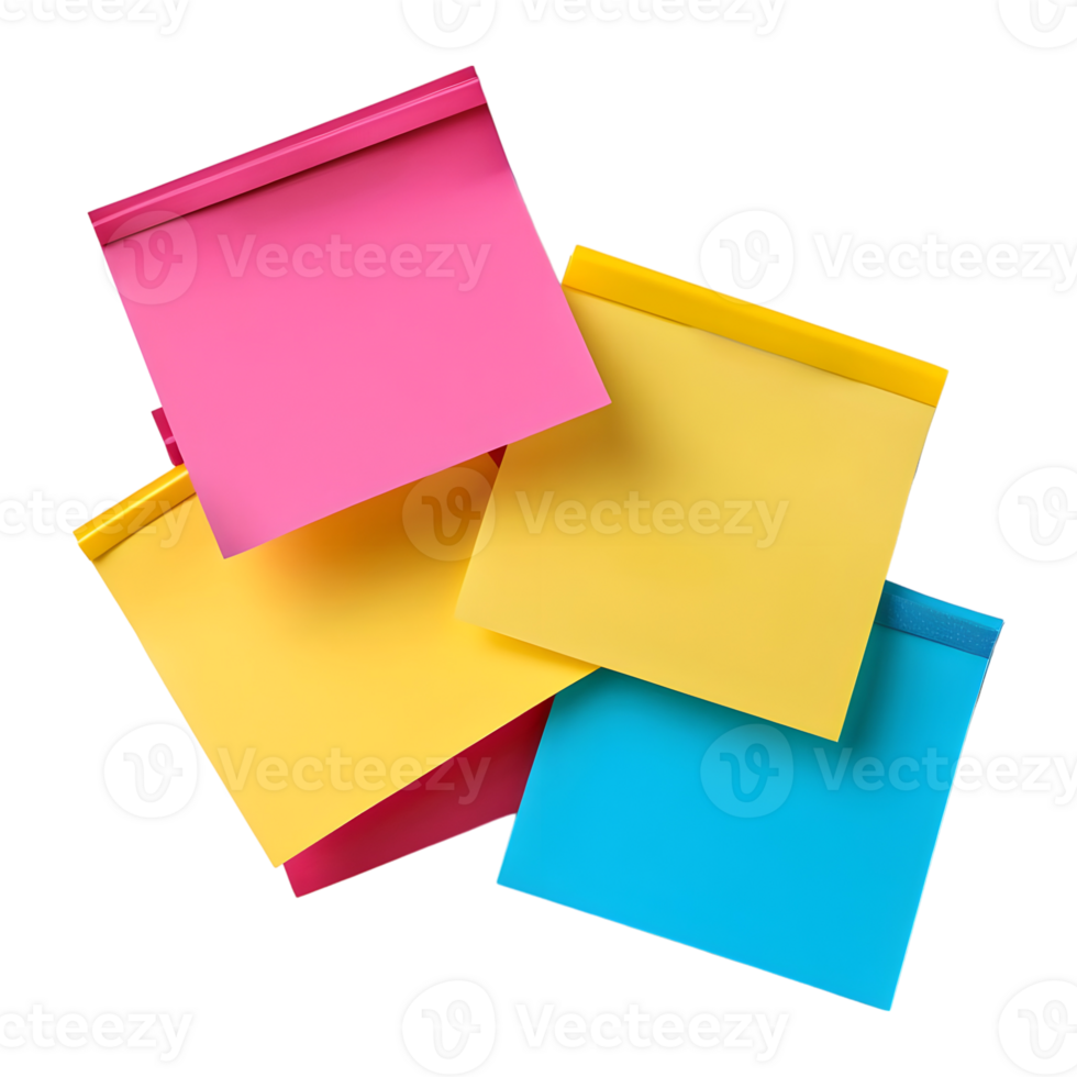 3D Rendering of a Colorful Sticky Notes on Transparent Background png
