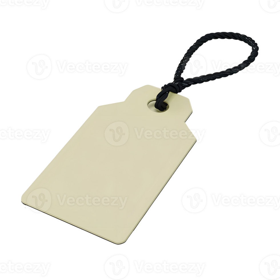 3D Rendering of a Jeans or Shirt Tag on Transparent Background png