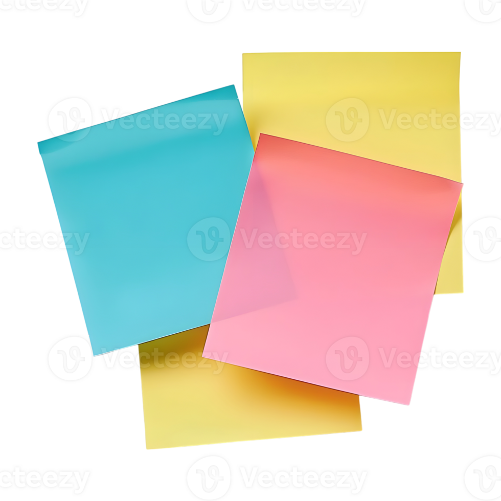 3D Rendering of a Colorful Sticky Notes on Transparent Background png