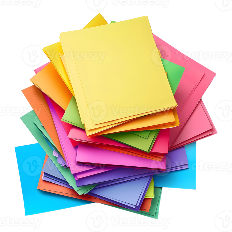 3D Rendering of a Colorful Sticky Notes on Transparent Background png