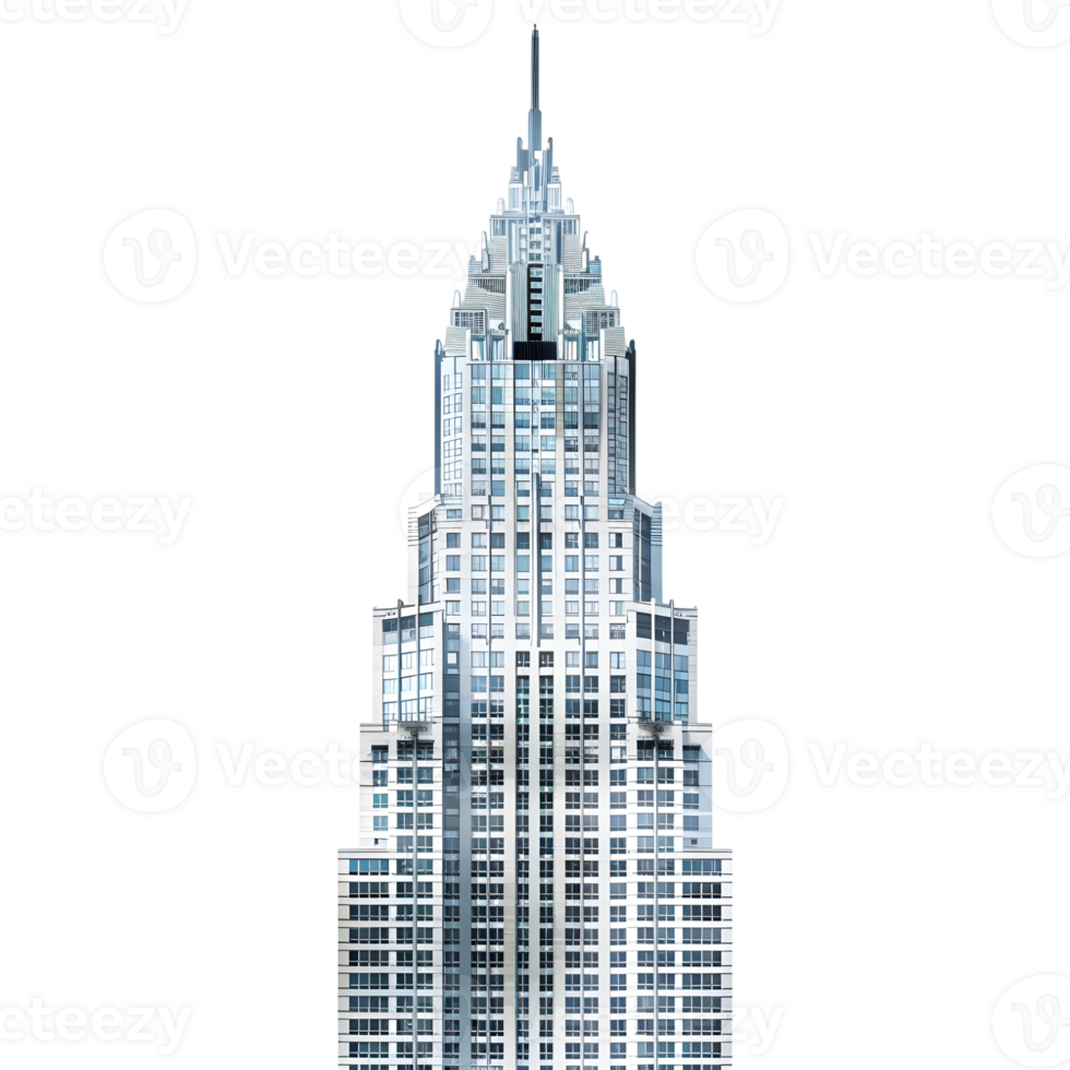 3D Rendering of a Big Skyscraper Building on Transparent Background png