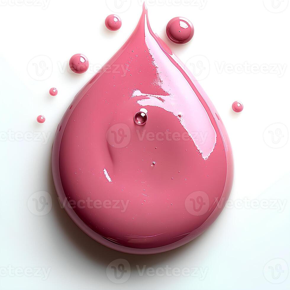 pink paint drop isolated on white background with shadow. pink paint explosion photo