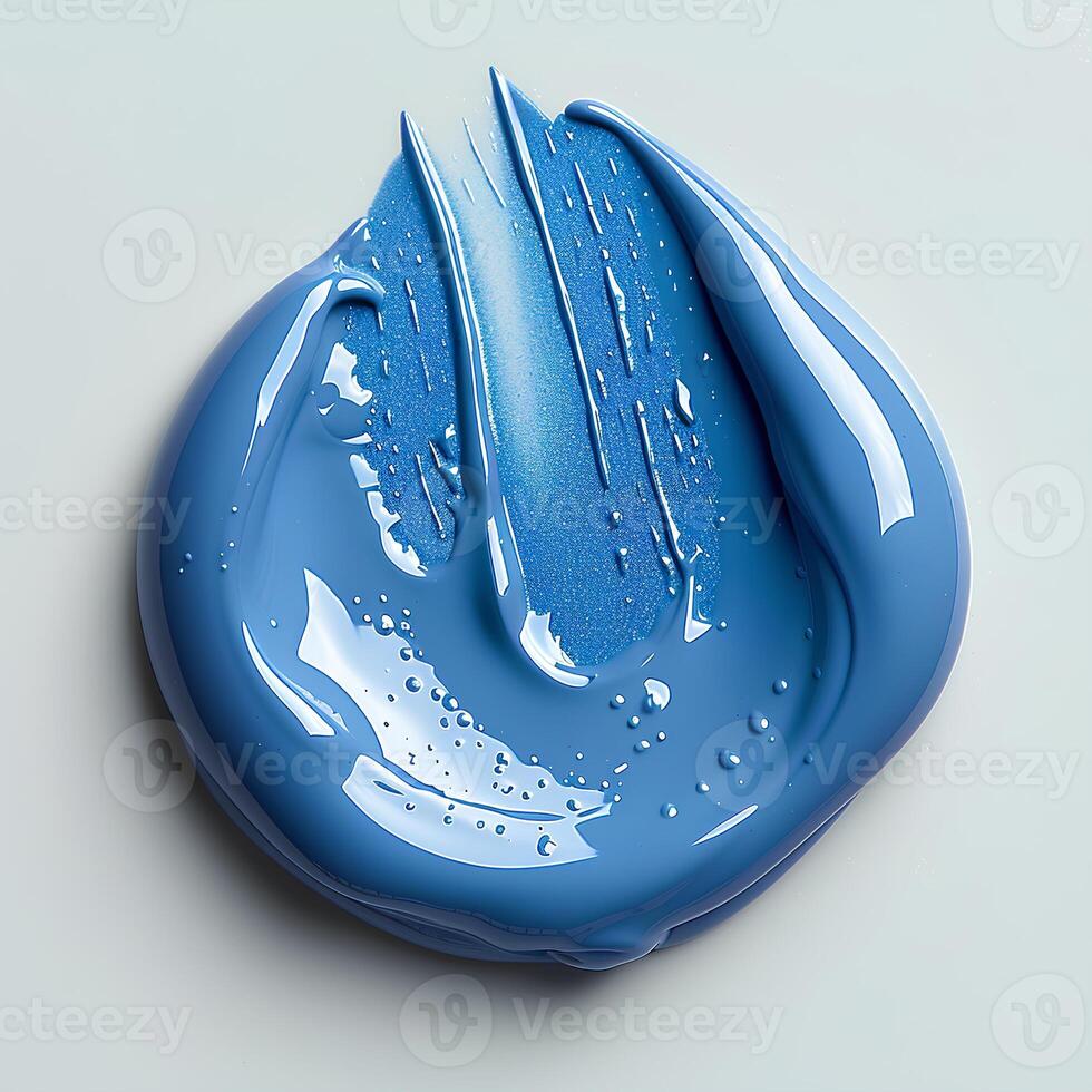 blue paint drop isolated on white background with shadow. blue paint explosion photo