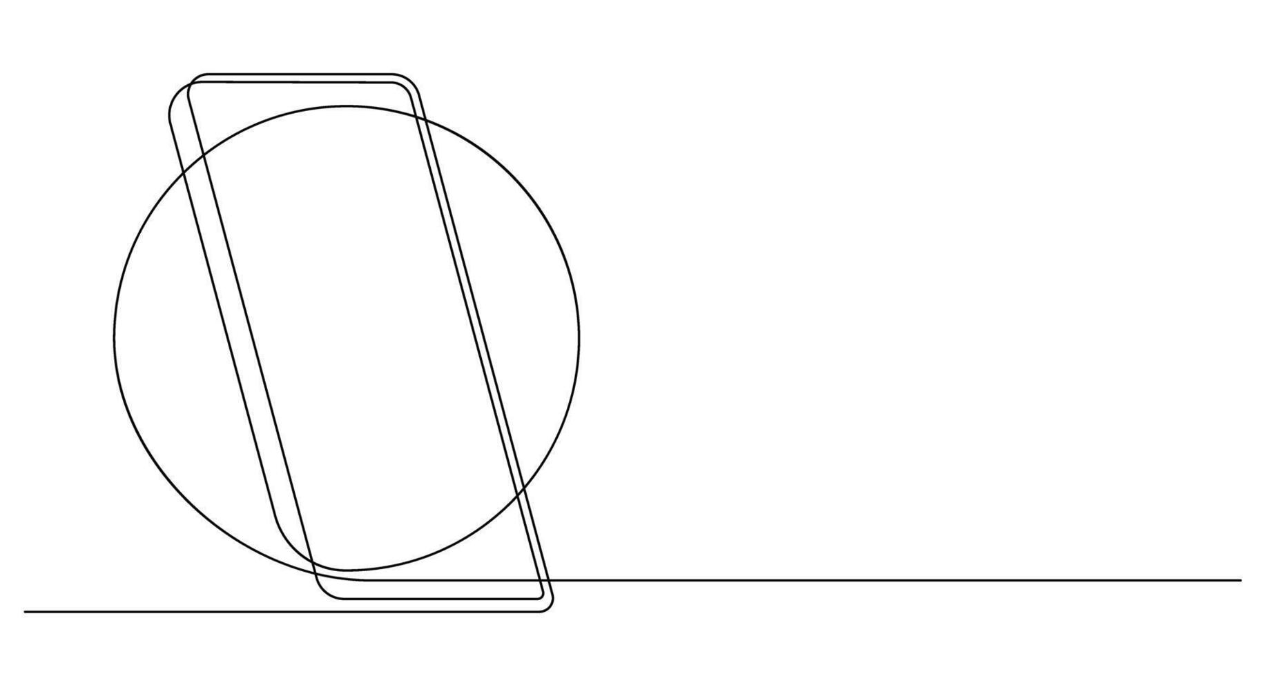smartphone minimalism graphic one line art continuous vector