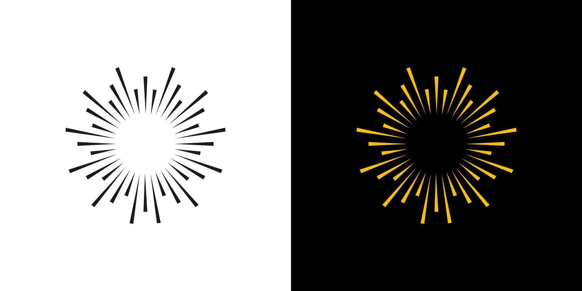 Line burst sun symbol. sunrise starburst flash radial firework vector