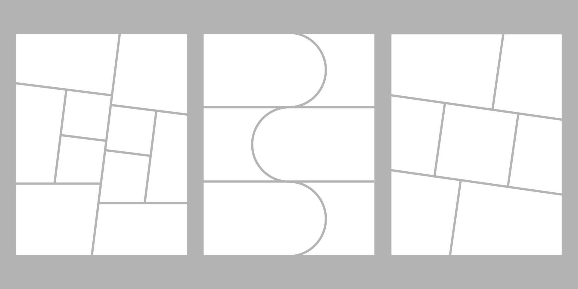 Minimalistic geometric photo frame layout for photo albums, wedding photo. 8,5 to 11 in proportion vector