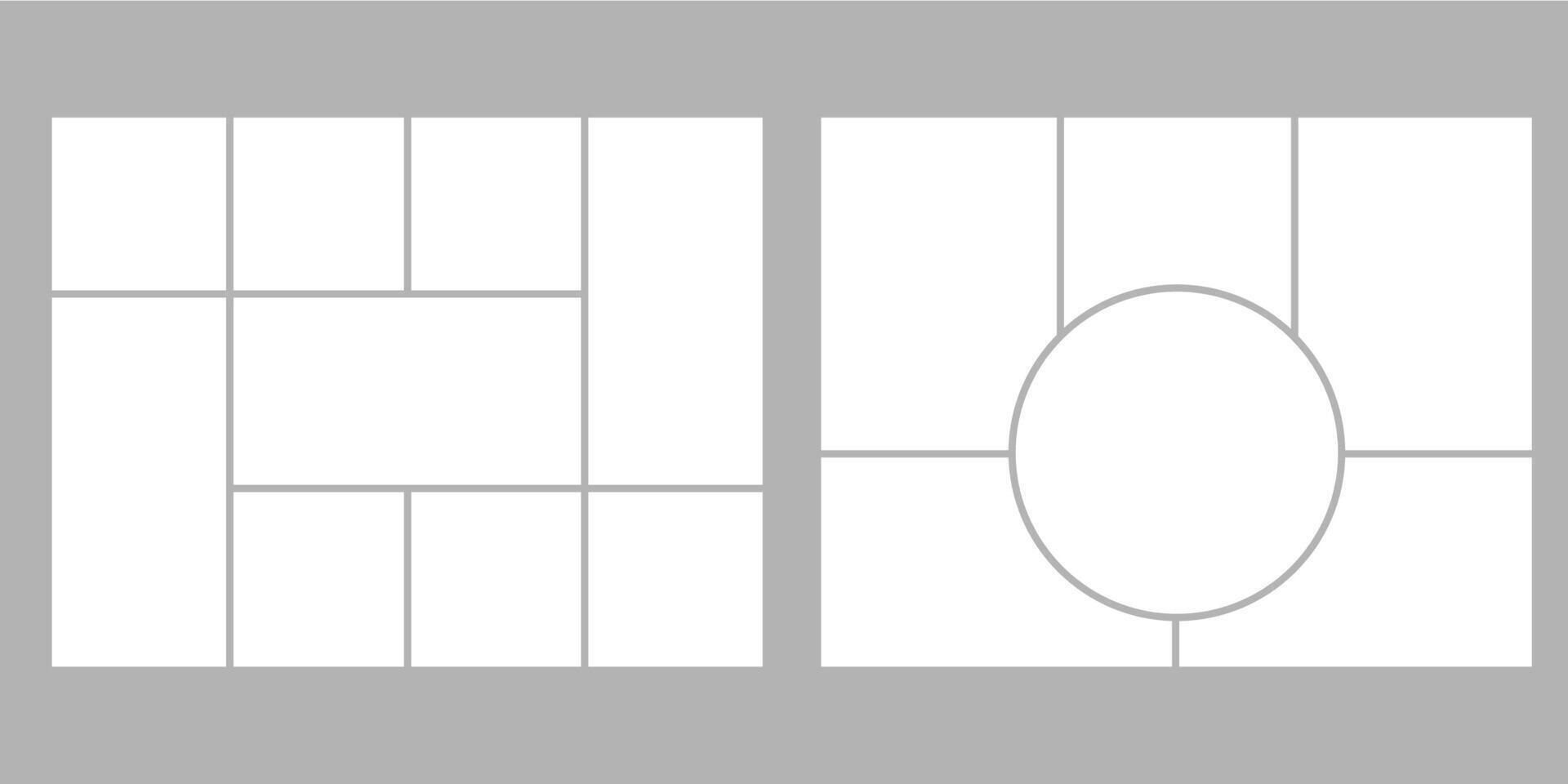 Minimalistic geometric photo frame layout for photo albums, wedding photo. 8,5 to 11 in proportion vector