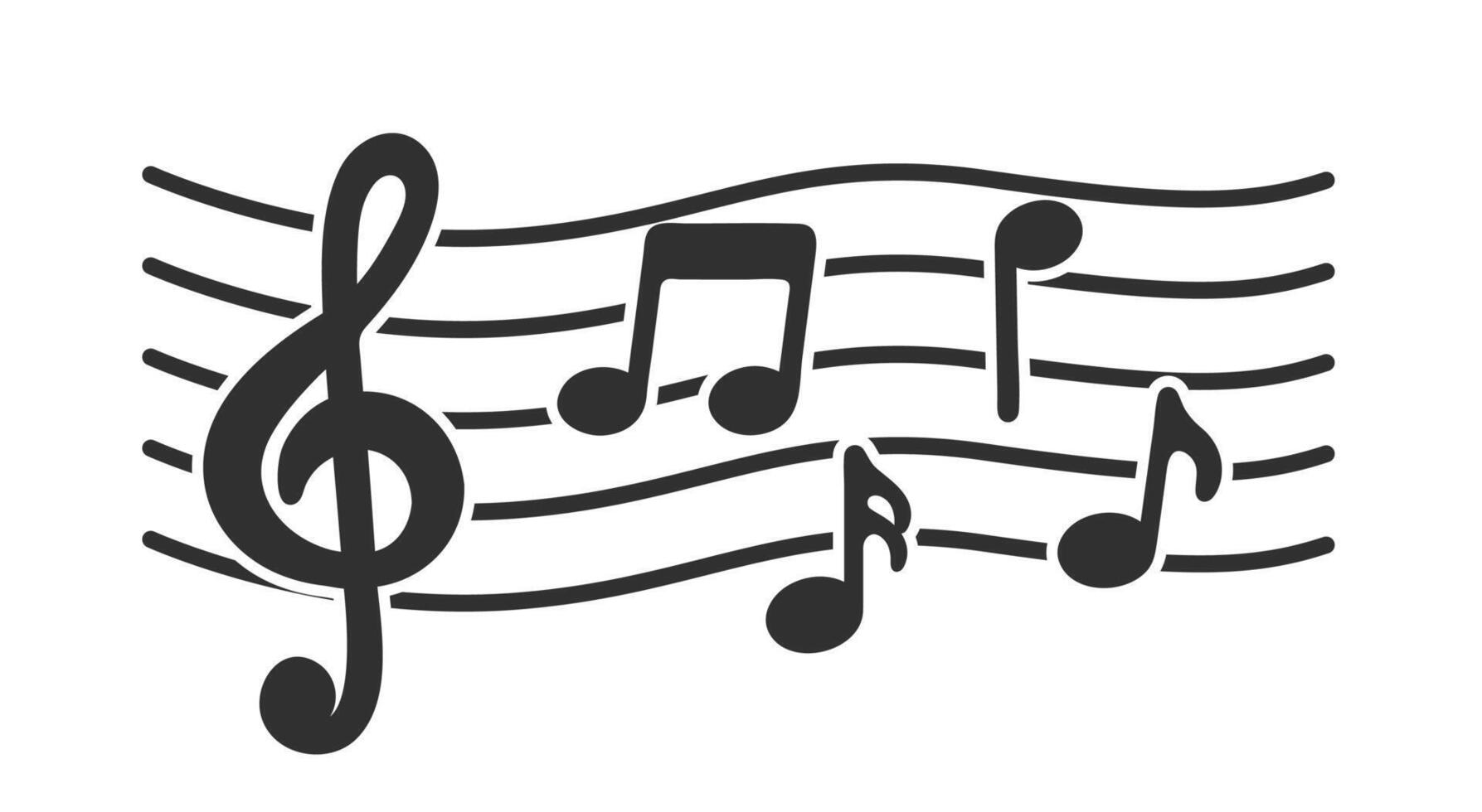 Cute music note sheet icon staff , melody music note key sheet vector