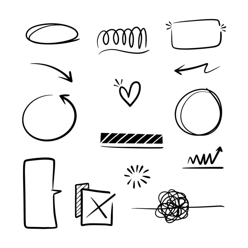 Hand drawn doodle set vector