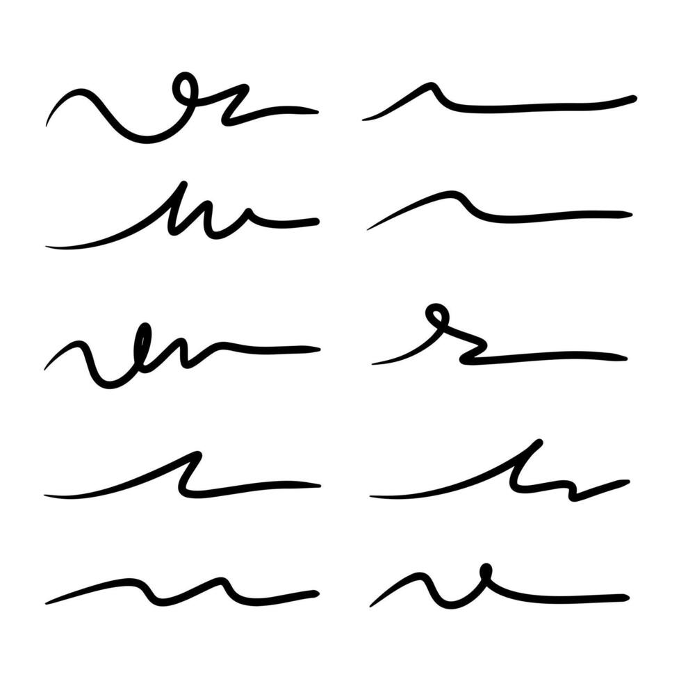 Swooshes and flourish brush stroke collection. vector