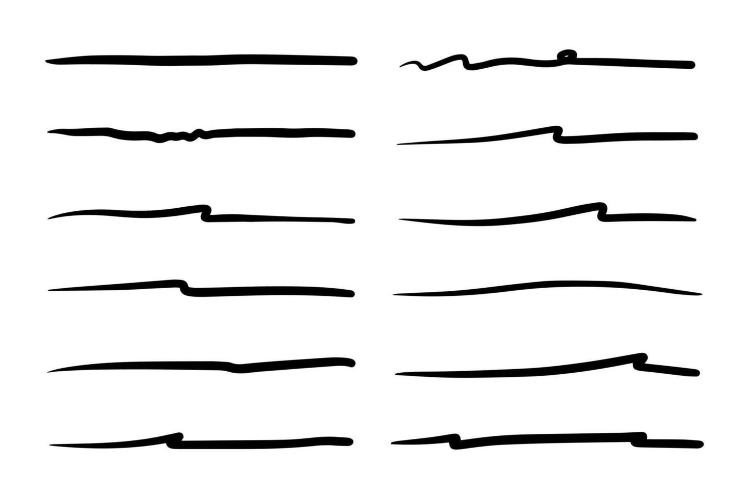 hand drawn underline collection vector